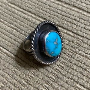 Navajo Sterling turquoise Woman’s 5/6 size, $85